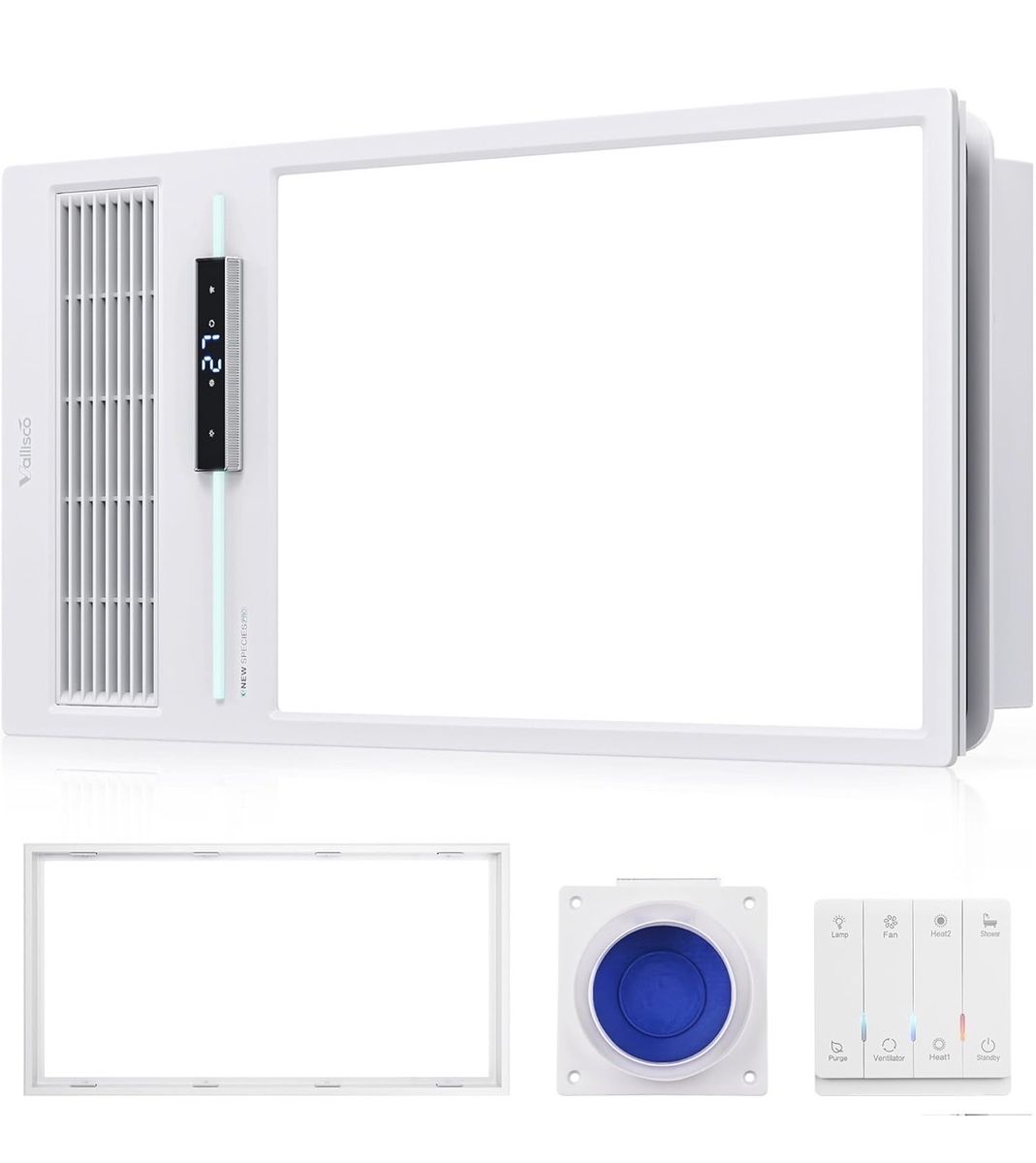 24" Bathroom Ceiling Heater, Light, Fan & Ventilation System with Remote - New!