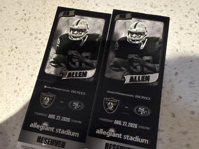 2 Las Vegas Raiders vs 49ers Game Tickets - Allegiant Stadium Sec 118 Row 26