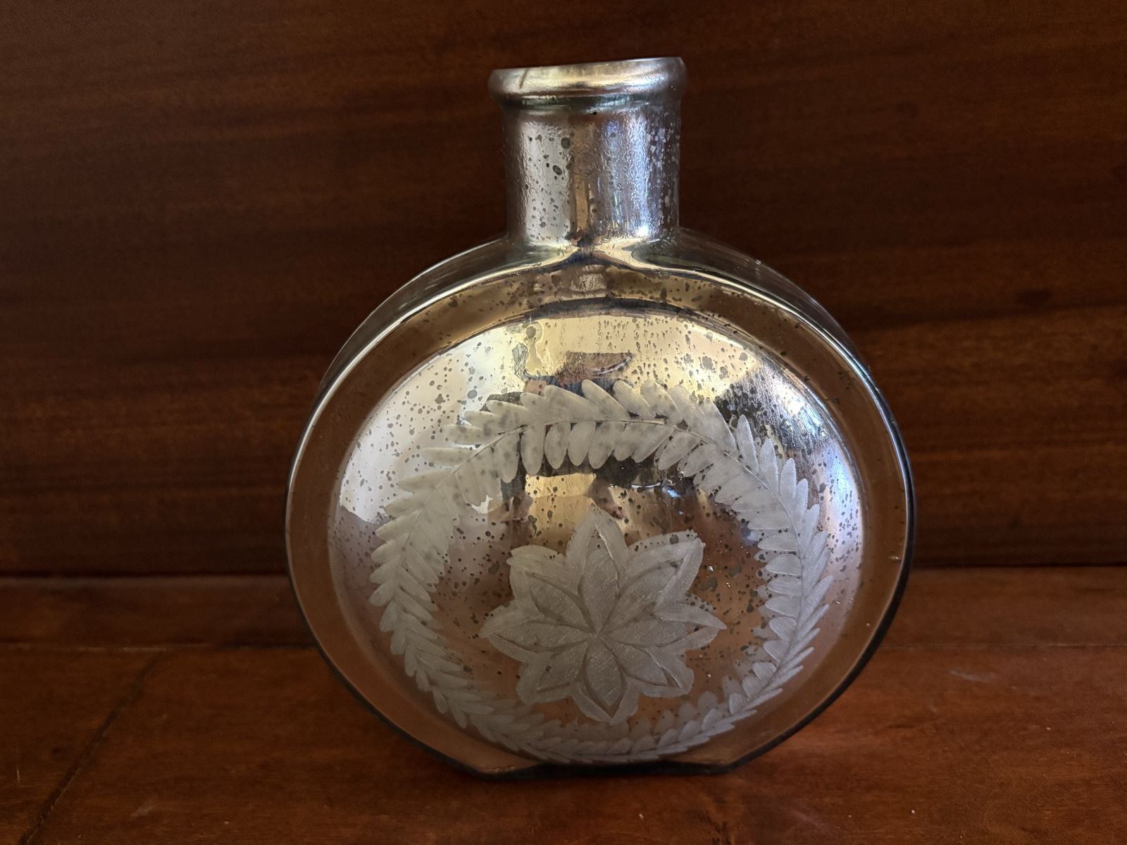 Pottery Barn Mercury Glass Vase Flask or Canteen Shape