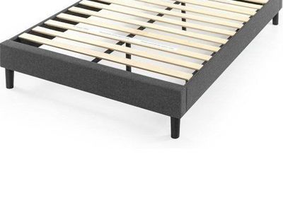Queen* Upholstered Platform Bed Frame* Gray