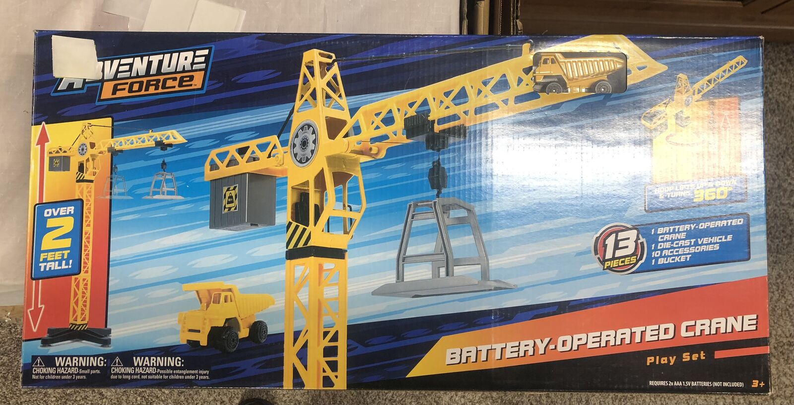 Adventure Force Battery-Operated 13 Piece Crane Play Set