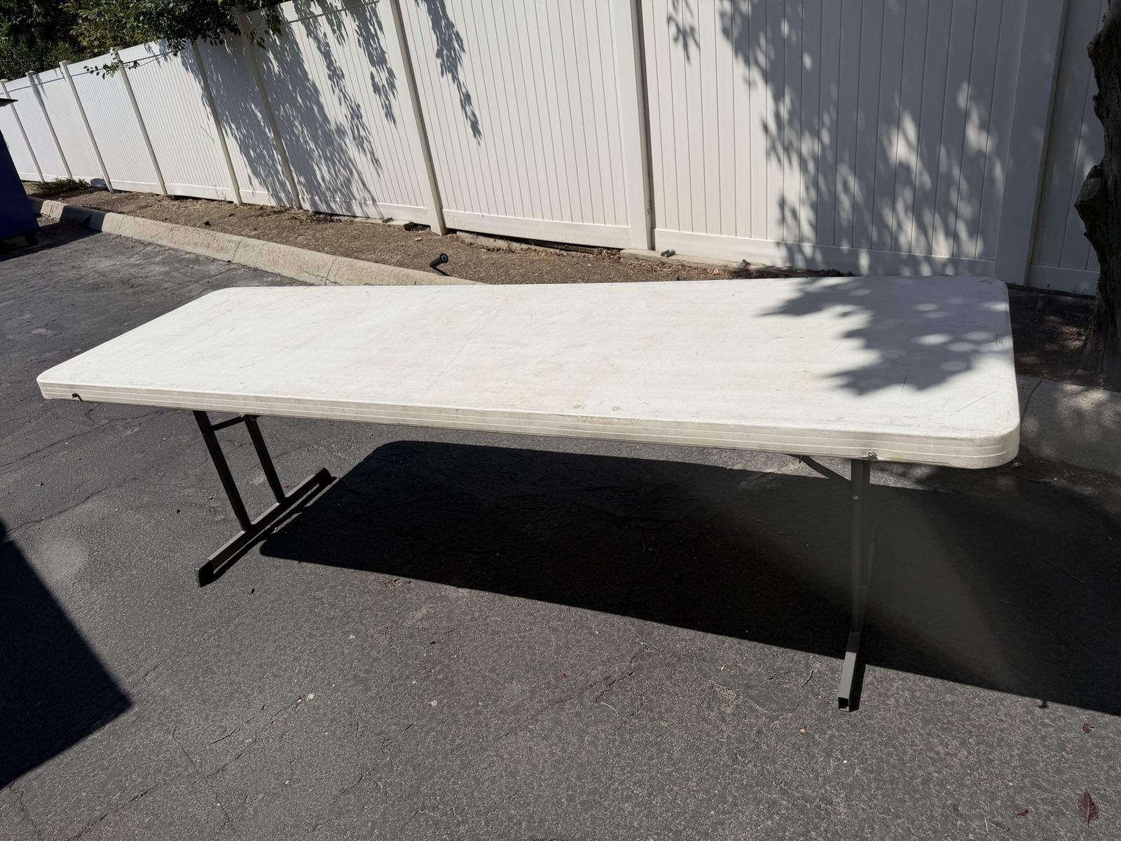 8’ Lifetime White Plastic Folding Utility Table
