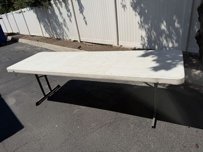 8’ Lifetime White Plastic Folding Utility Table