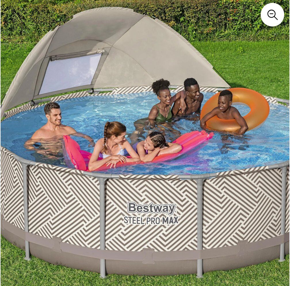 New 13ft Pool with Canopy, Cover, Ladder and Pump