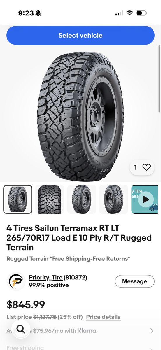 265/70/17 tires