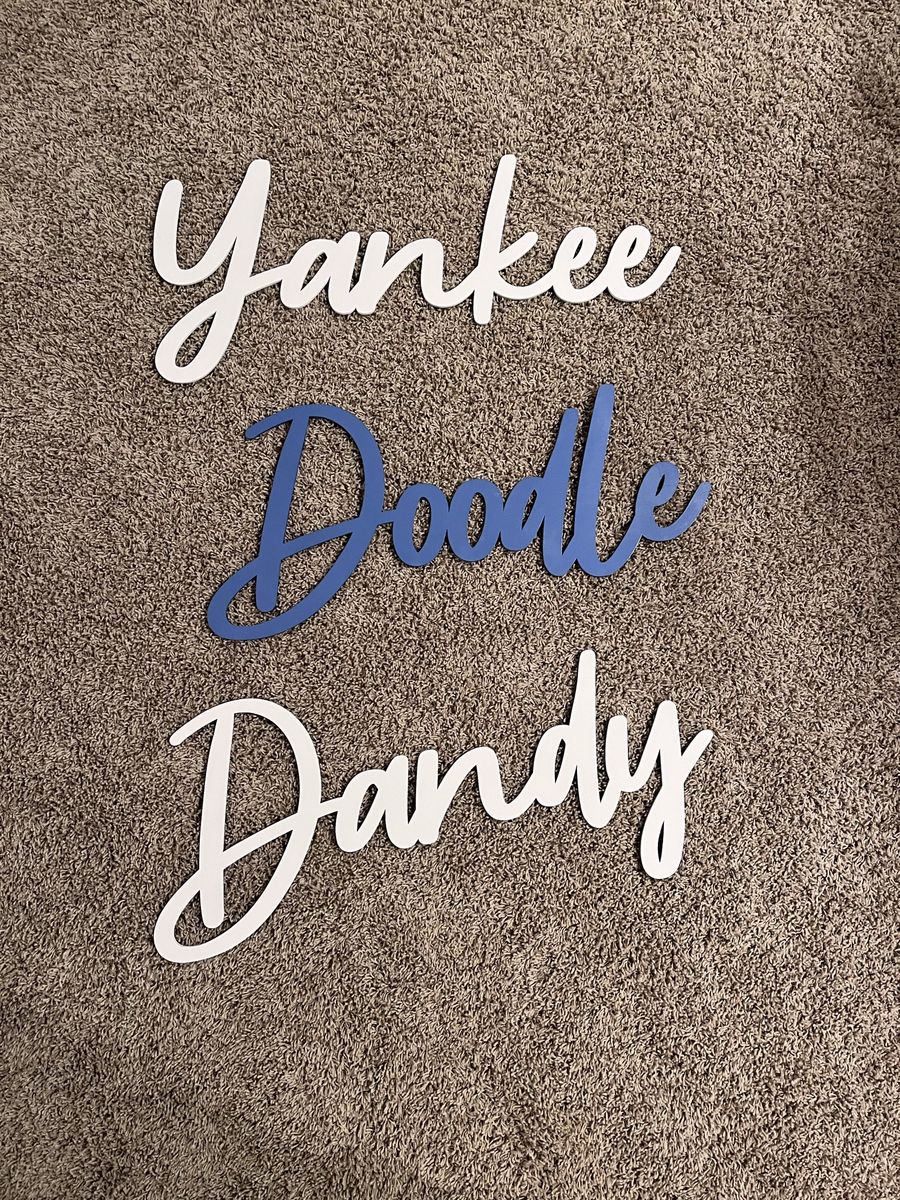 Yankee Doodle Dandy Wall Decor Custom Name Sign Nursery Kids Room Art