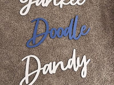 Yankee Doodle Dandy Wall Decor Custom Name Sign Nursery Kids Room Art