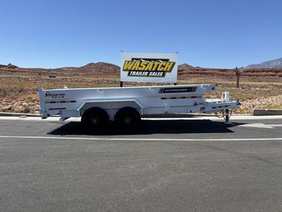 2026 PJ Trailers White 7X14 DT1 Telescopic Dump 15