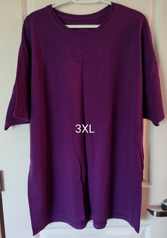 Unbranded Purple Short Sleeve Crew Neck T-Shirt Men's 3XL