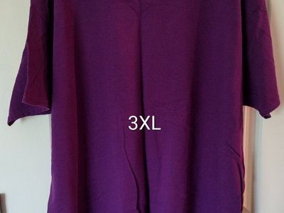 Unbranded Purple Short Sleeve Crew Neck T-Shirt Men's 3XL