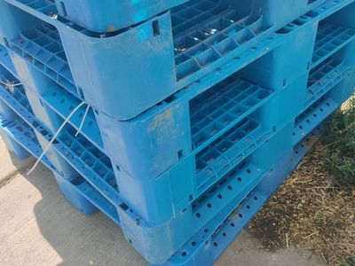 Blue plastic pallets