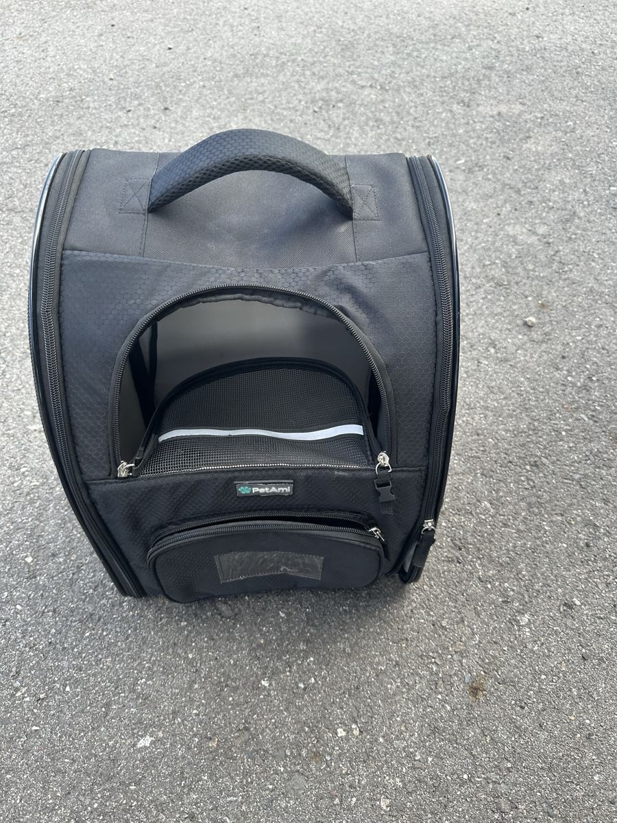 PetAmi Black Pet Carrier Backpack for Small Dogs and Cats