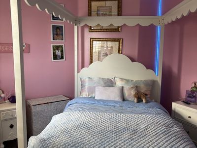 White Cloud Twin Canopy Bed Frame - Perfect for a Child's Room