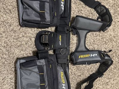 AWP HP Work Tool Belt Rig with Padded Suspenders and Pouches