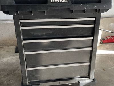 Craftsman Rolling Tool Box Cart with 5 Drawers - Black, Portable Storage