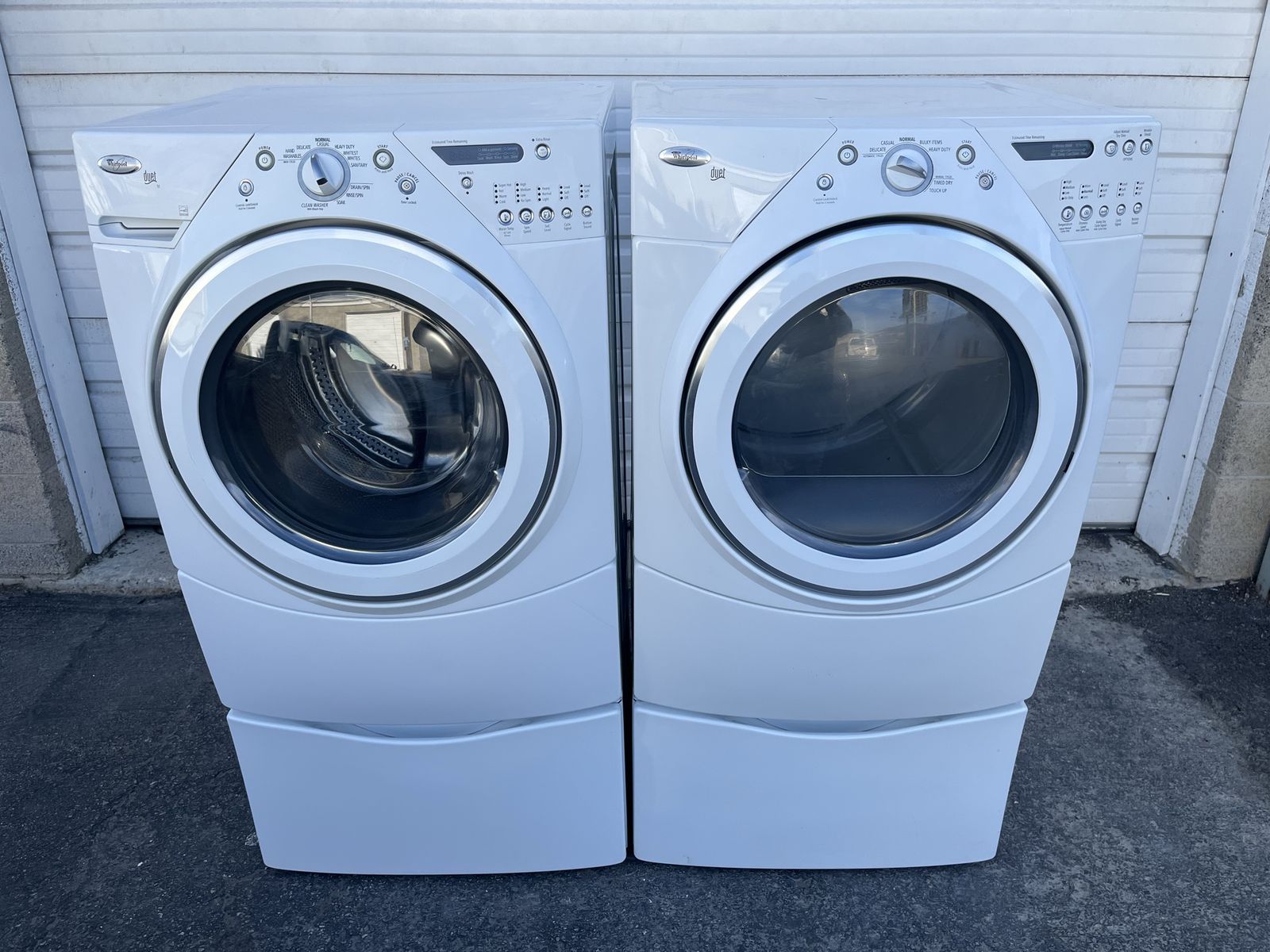 Whirlpool electric set on pedestals,free delivery