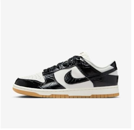 Nike Dunk Low LX Black/White Croc-Embossed Sneakers (W 10 / M 8.5) FJ2260-003 New