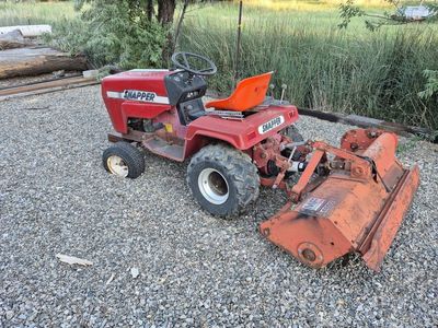 Snapper Vintage tractor with Massey Ferguson 4850 Tiller - Red, Classic Garden Tractor