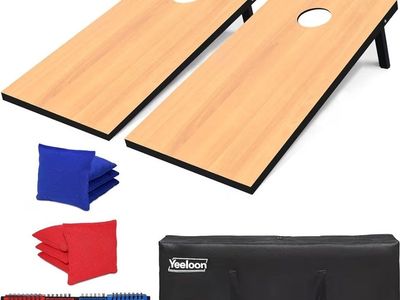 BRAND NEW CORNHOLE SET – REGULATION AND TAILGATE SIZE WITH 8 BEAN BAGS & CARRYING CASE