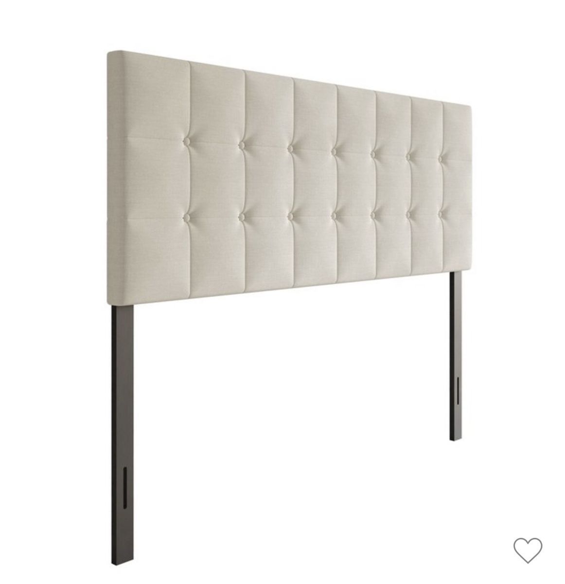 NIB Upholstered Headboard Twin Tufted Fabric Button Beige Adjustable - great for dorms!