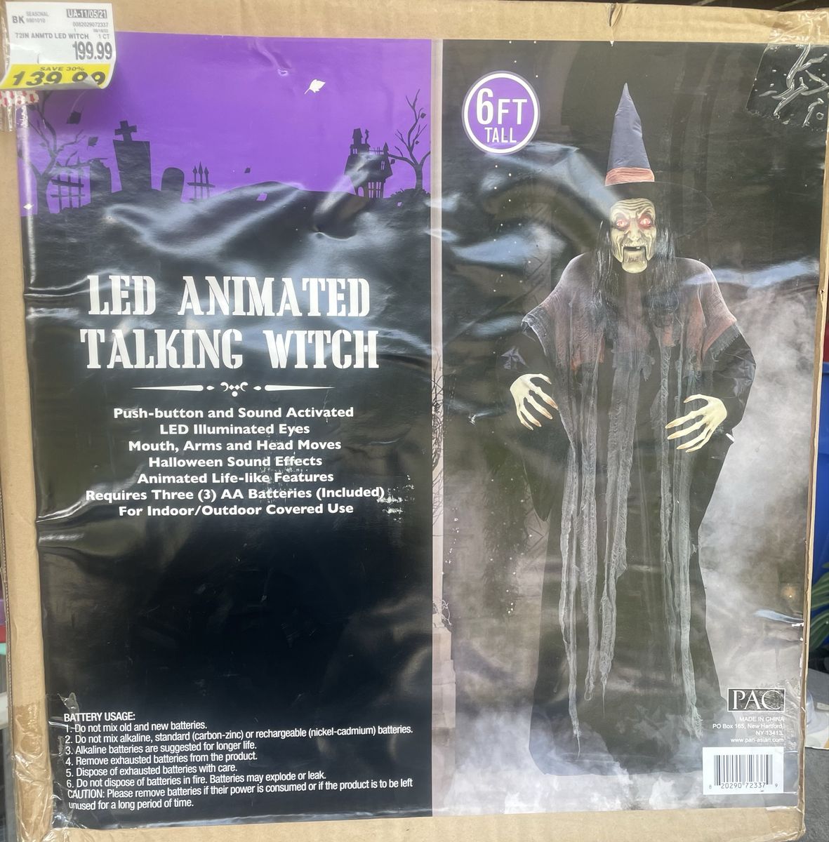 6ft Tall LED Animated Talking Witch