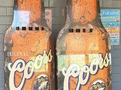 Vintage Coors Banquet Beer Large Bottle Store Display Sign