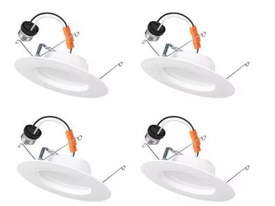 4-pack 5/6 in. Integrated LED Recessed Retrofit Light Trim with Selectable Color Temperature