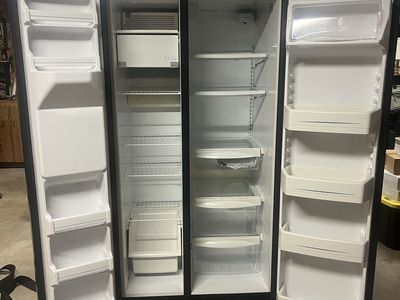 GE Profile Side-by-Side Refrigerator with Ice & Water Dispenser, Black Finish