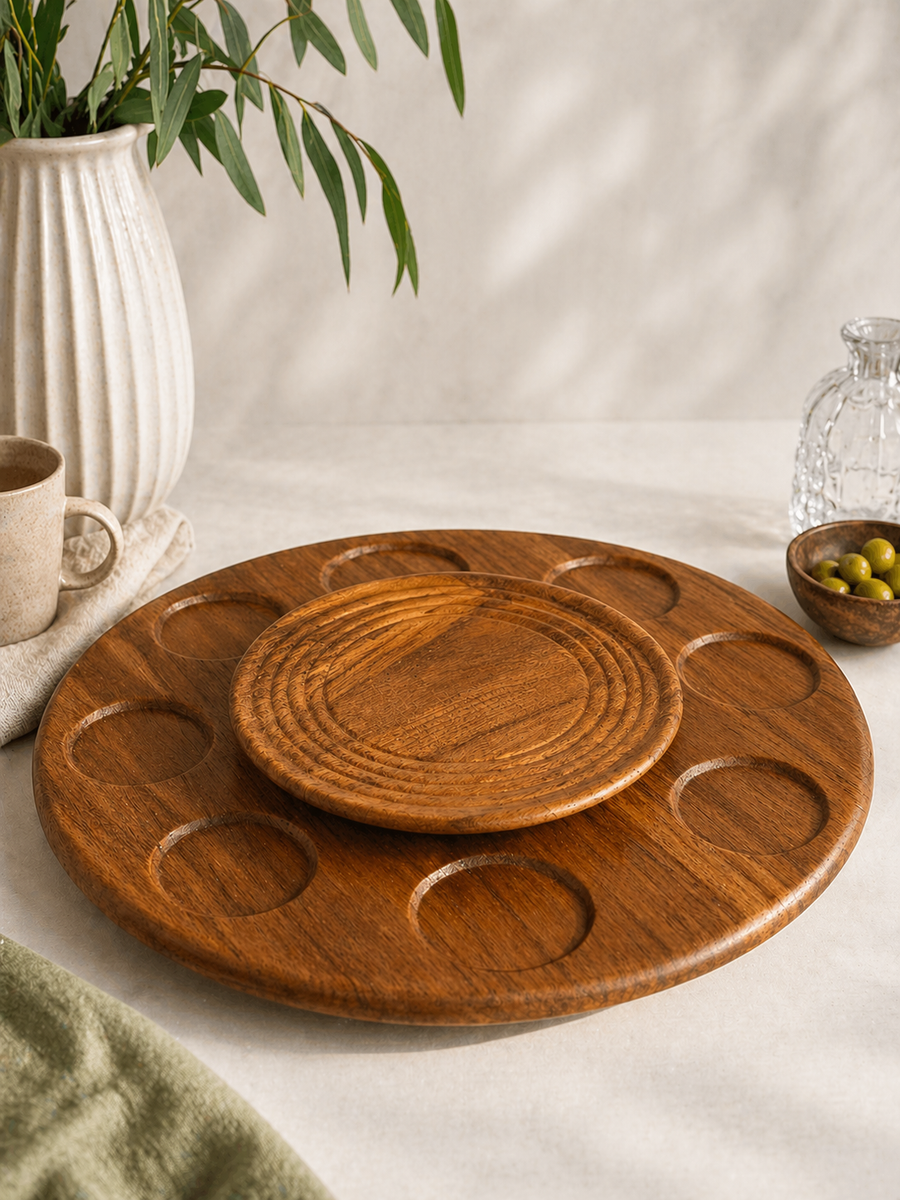 Vintage Teak Lazy Susan – Danish Modern MCM (1964)