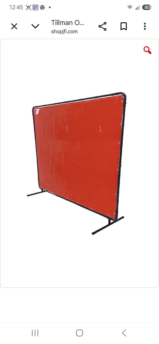 Tillman weld red curtain 6ft by 6ft . (assembled)
