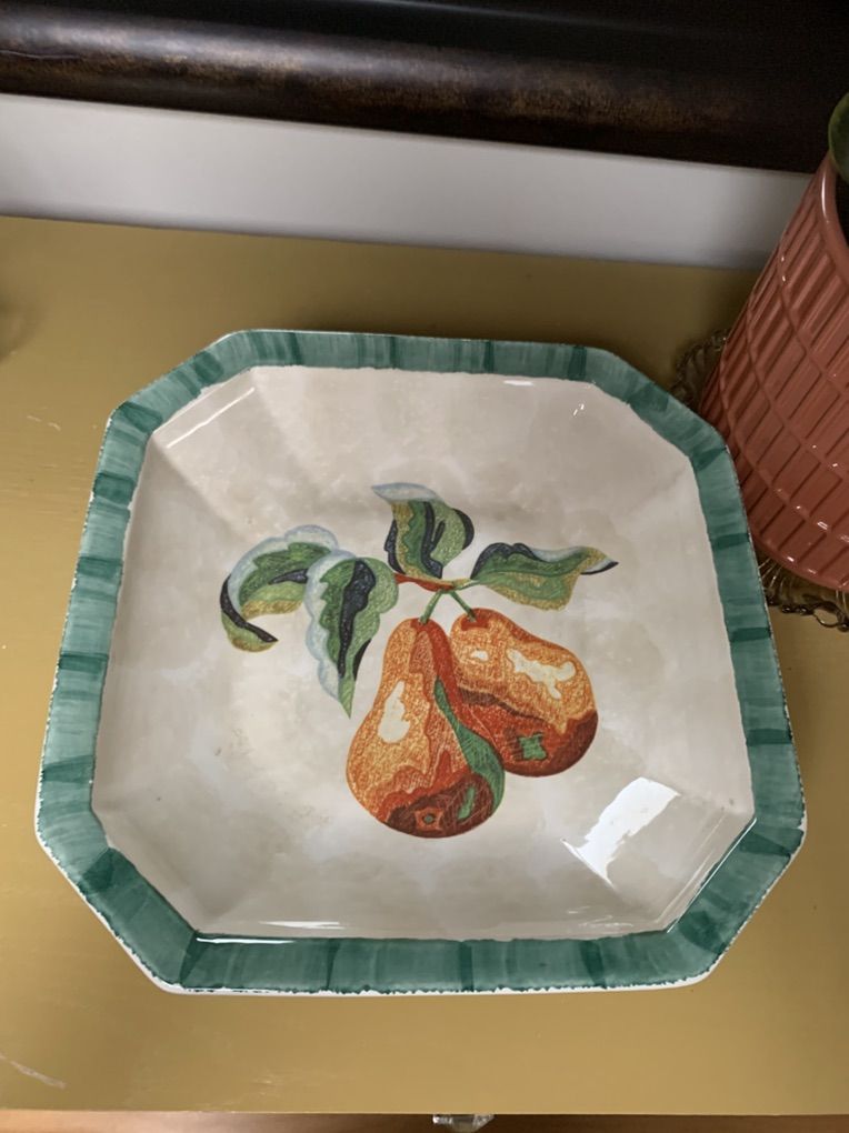 Vintage Italian Serving Bowl with Pear Motif