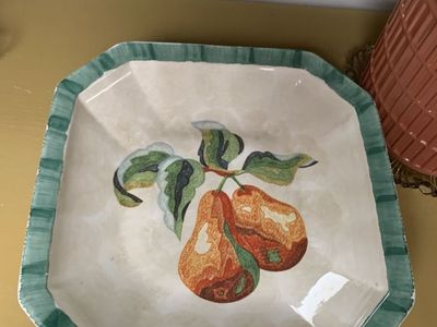 Vintage Italian Serving Bowl with Pear Motif
