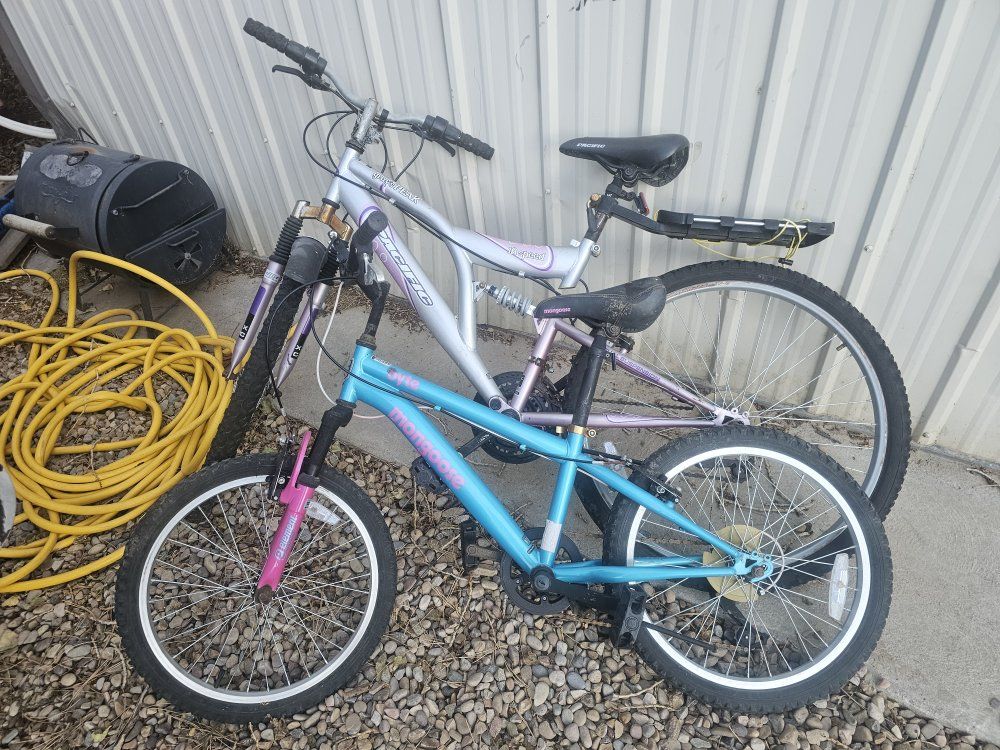 Mongoose & Pacific 2-Bike Set - Girls' Mountain Bikes, Pink/Blue & Silver/Purple