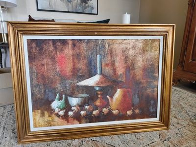 MCM signed oil painting on canvas