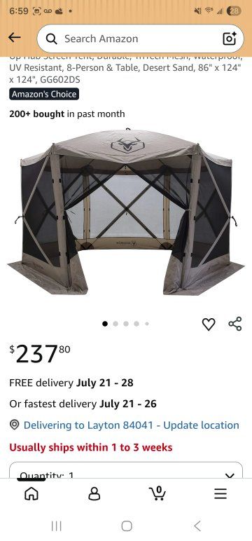 Gazelle Tents Portable 8-Person Screen Tent Gazebo shade