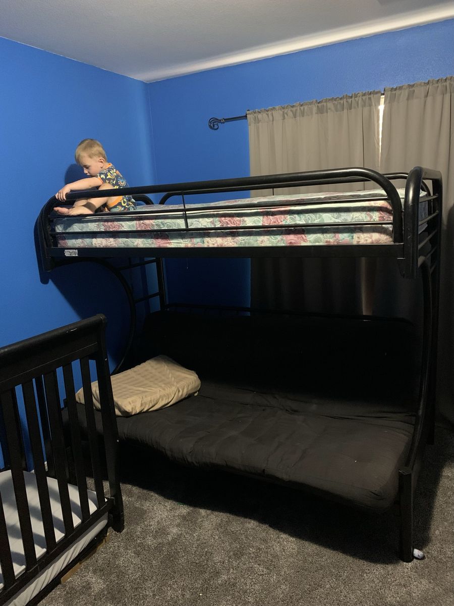Bunkbed. Twin on top. Futon on bottom.
