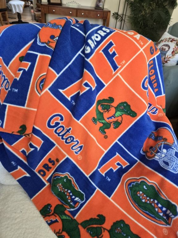 University of Florida Gators Fleece Fabric - Blue & Orange Sports Fan Decor