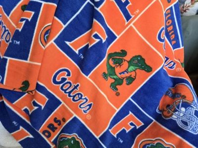 University of Florida Gators Fleece Fabric - Blue & Orange Sports Fan Decor