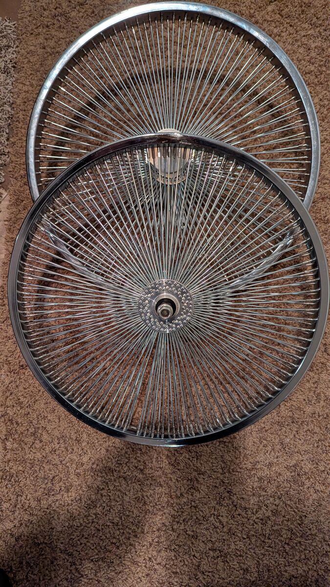 Bike 24" chrome spoke rims 2 fronts and one back/bicycle/lowrider/Schwinn/three wheeler/trike