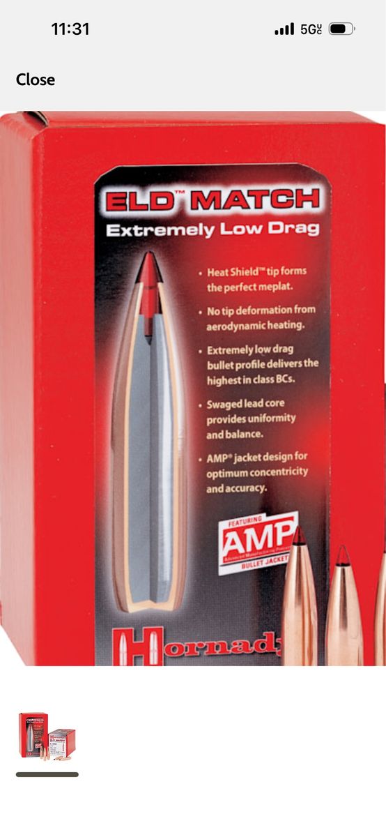 Hornady ELD Match Bullets .308 Caliber, 168 grain