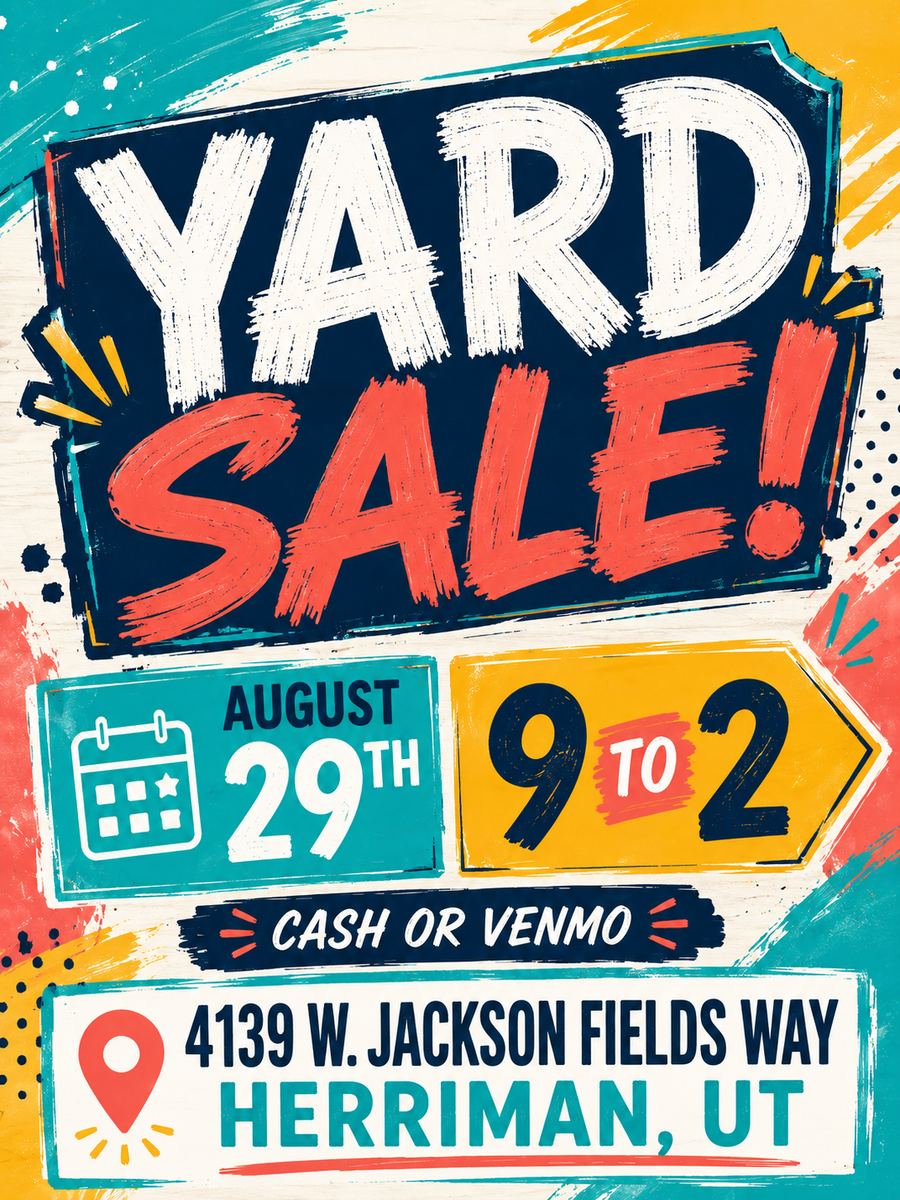 Rain or Shine Herriman Yard Sale 