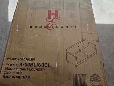 New in Box Lazzara 79” Faux Leather Futon Sofa Bed / Lounger
