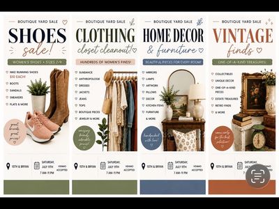 Boutique Yard Sale: Women's Shoes, Clothing, Home Decor, Furniture & Vintage Finds