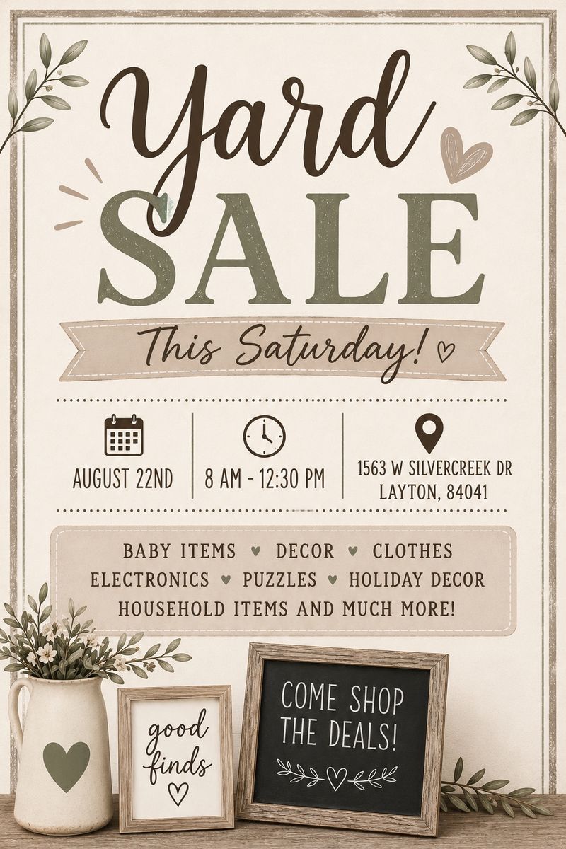Yard Sale Happening NOW! 