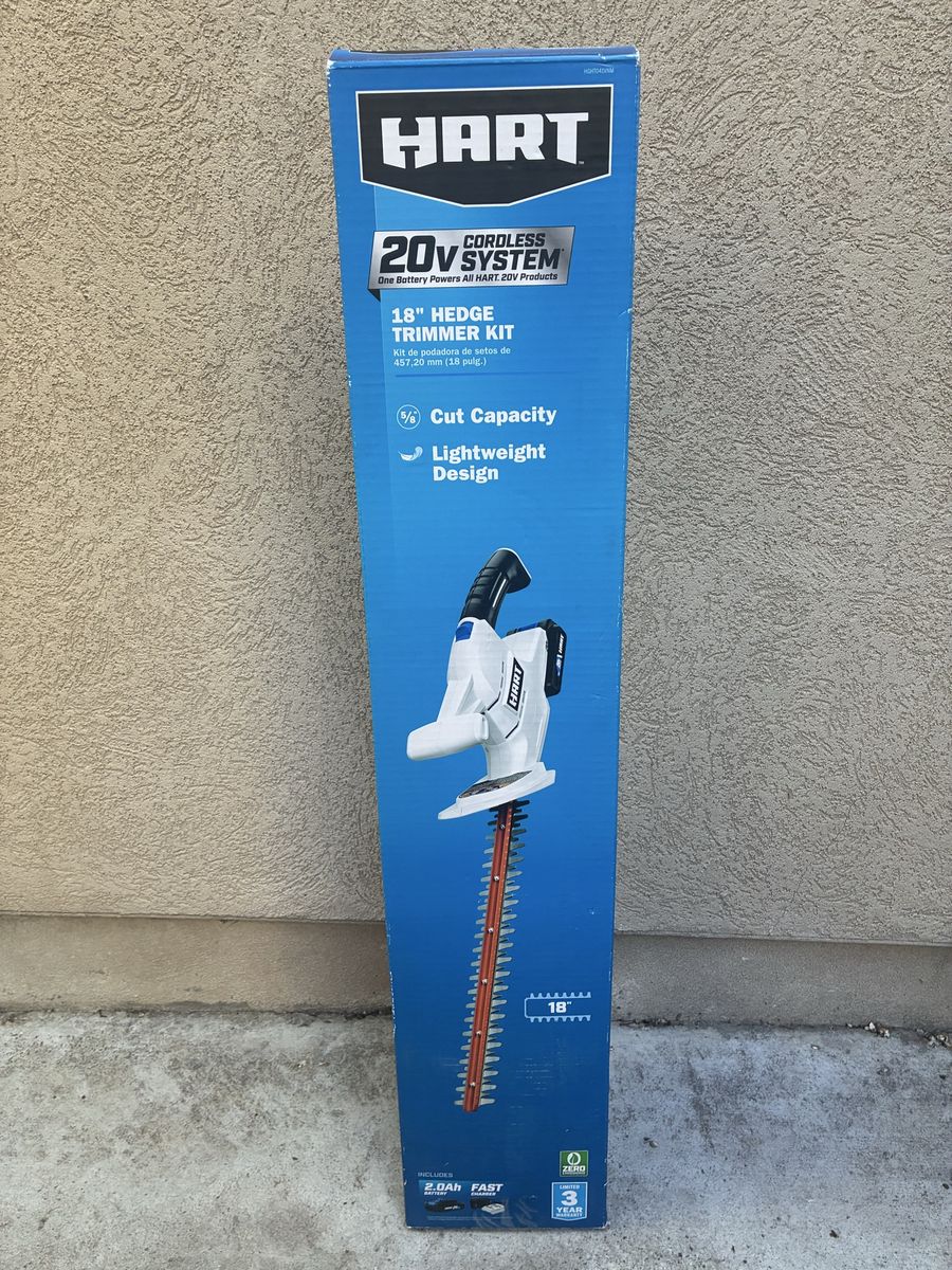HART 20V Cordless 18" Hedge Trimmer Kit - Lightweight Design, Battery Powered