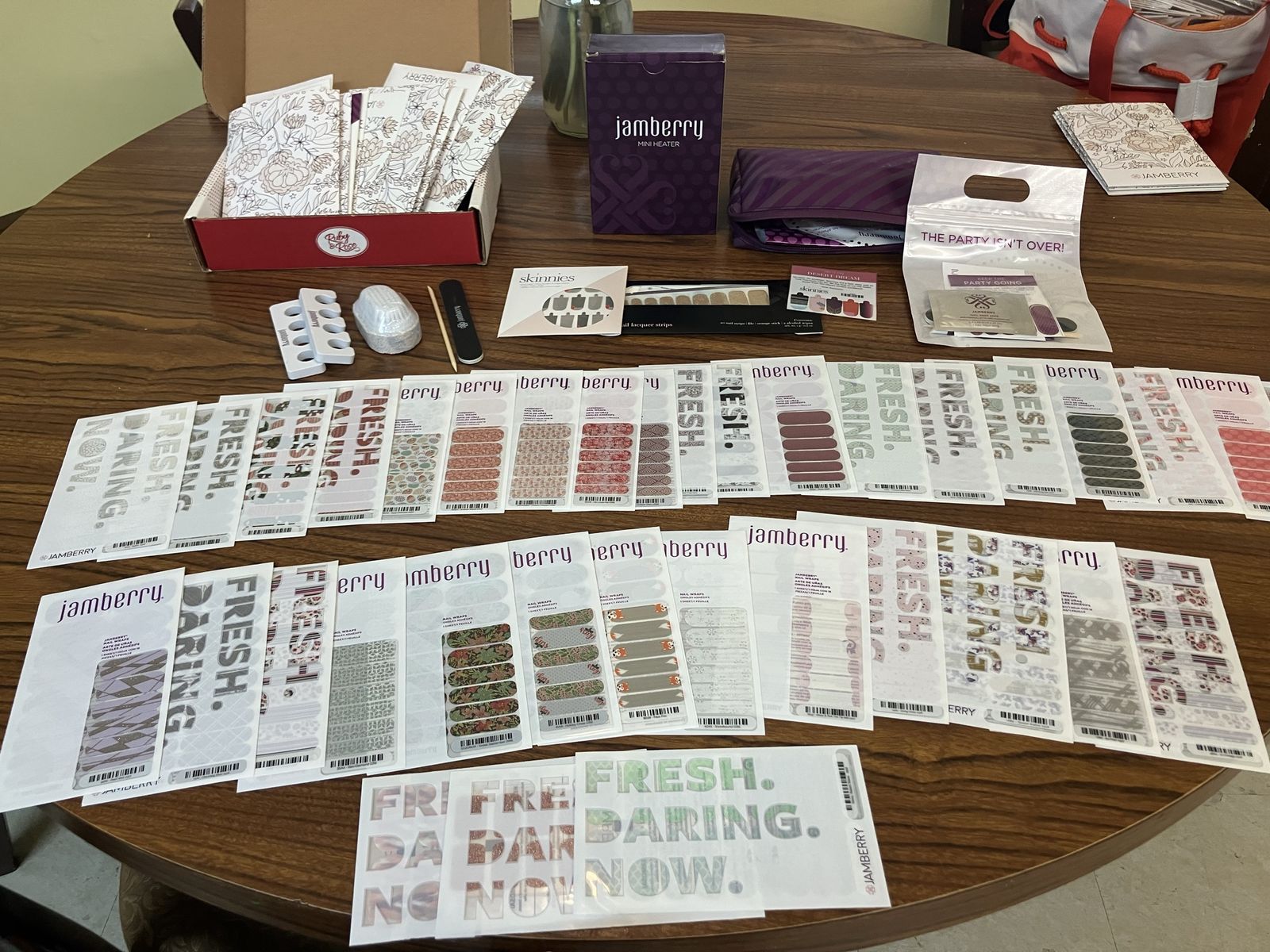 Jamberry Nail Wraps and Mini Heater Lot with Accessories