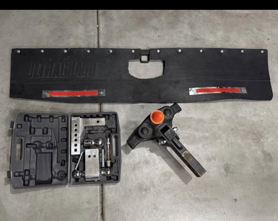 3 ball hitch with Ultraguard full bumper mudflap.