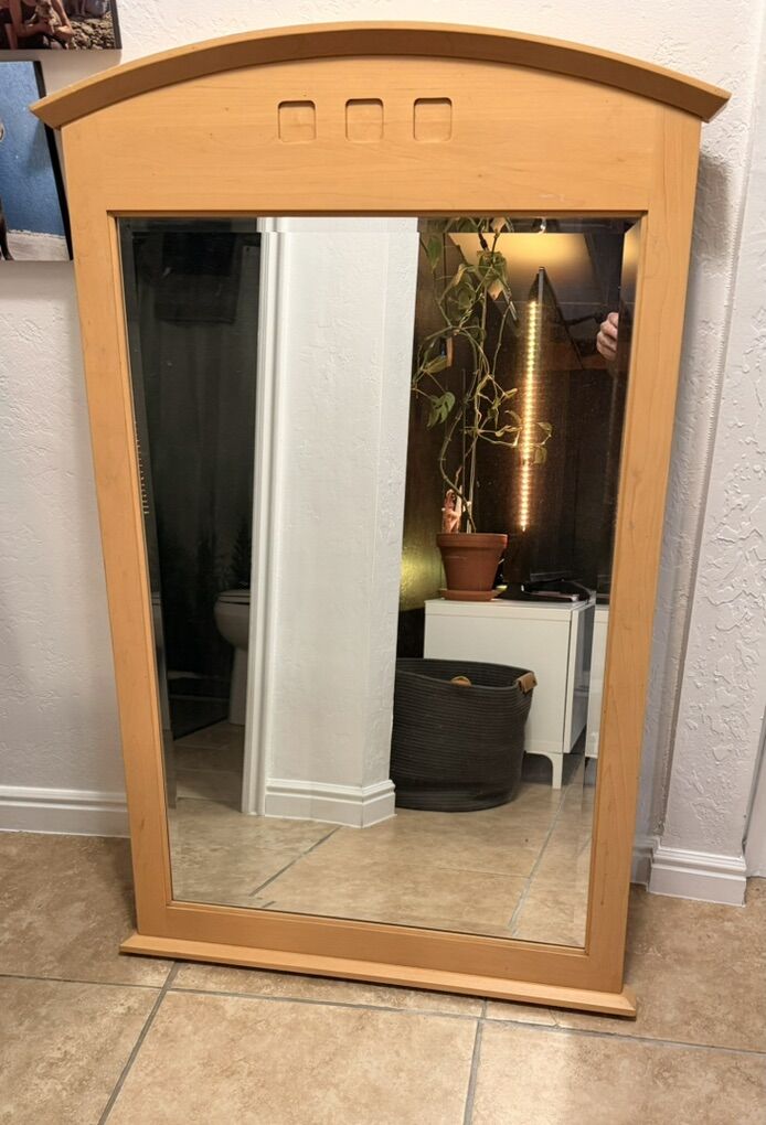Vintage Large Wooden Frame Mirror