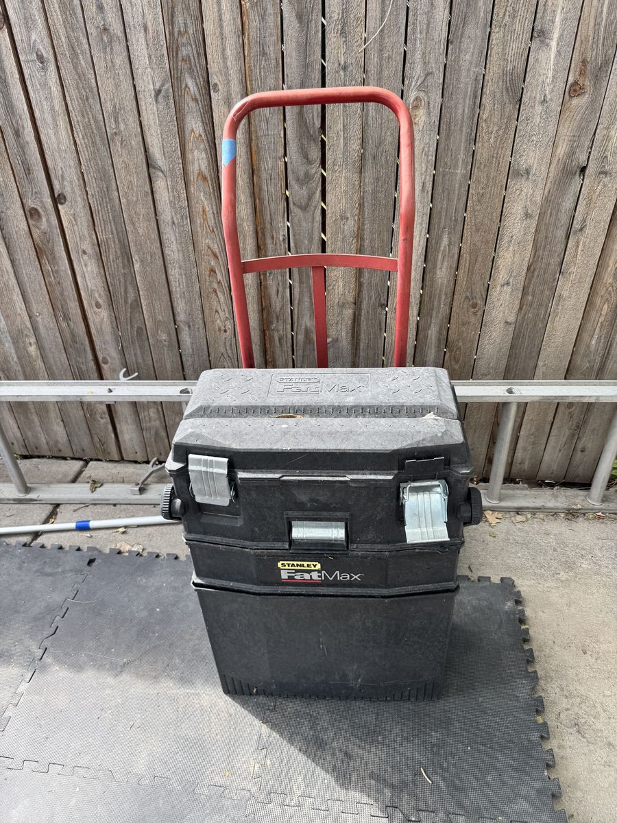 Pull out toolbox attached to dolley