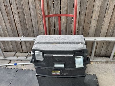 Pull out toolbox attached to dolley